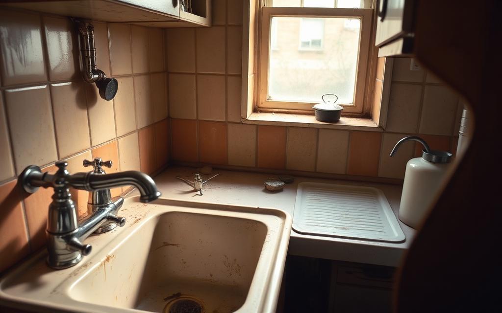 Kitchen plumbing refit in Notting Hill before work